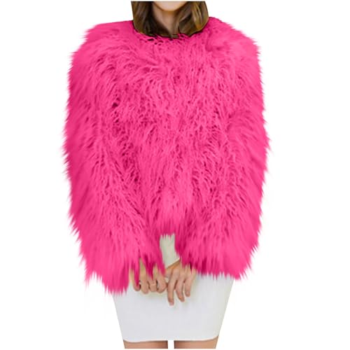 Womens Faux Fur Leather Jacket Outfit for Women Long Warm Basic Winter Fall 2025 Y2K