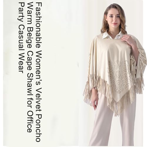 Poncho chaud haut de gamme châle vert surdimensionné à pompons - 2