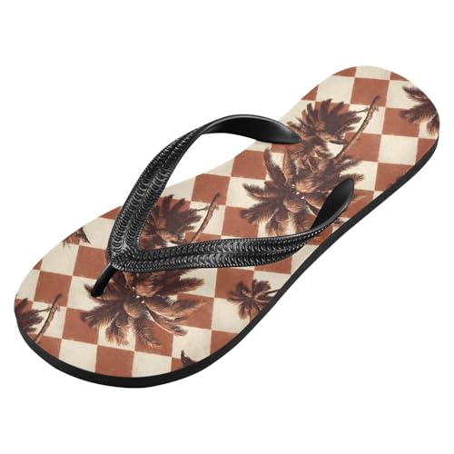 Flip Flop Sandals Brown Trees Print for Women Men Beach Outdoor XS2