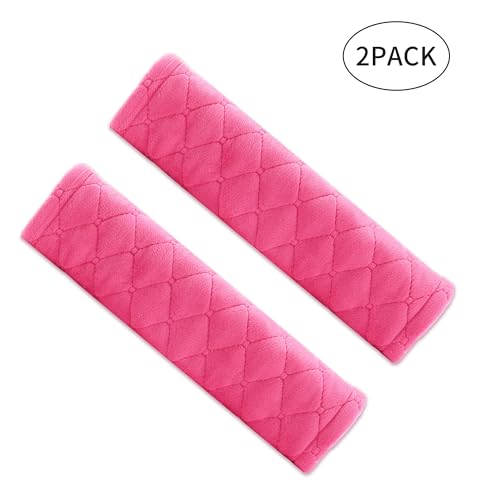 Image of Amooca Soft Auto Seat Belt Cover Seatbelt Shoulder Pad Cushions 2 PCS for a More Comfortable Driving Universal Fit for All Cars and Backpack Watermelon Red