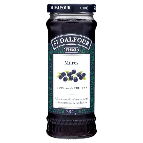 St. Dalfour Black Raspberry Fruit Spread - 10oz - 100% from Fruit, No Artificial Ingredients, Non GMO, No Cane Sugars, All Natural, Made in France