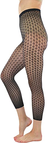 Image of ToBeInStyle Women's Single Floral Lace Fishnet Tights Footless & Stirrup Design