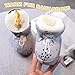 BXCZEDW Warm Fur Baby Boots,Winter Anti-Slip Soft Sole Warm Snow Boots,2024 New Warm Fur Baby Boots with Drawstring (Grey,10cm)