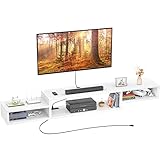 Aheaplus Floating TV Stand Wall Mounted Entertainment Center with Power Outlet 70' Retro TV Stands...