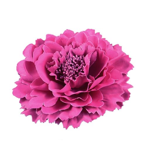 Image of Peony Fabric Flower Brooches Oversize Lapel Pins Extra Big Brooch Delicate Dancing Party Prom Wedding Charm Banquet Dress Suit Guest Corsage Accessories Gifts Dancer Large Hairpin Clip 110mm