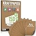 Produktbild 150 Blatt Kraftpapier A4 Set - 120 g - 21 x 29,7 cm - DIN Format - Bastelpapier & Naturkarton Pappe Blätter aus Kraftkarton zum Drucken, Kartonpapier Basteln für Vintage Hochzeit Geschenke Etiketten
