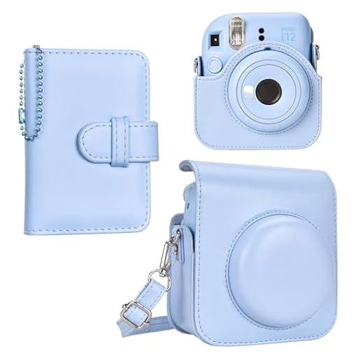 HIYQIN Funda para Cámara Compatible con Fujifilm/Polaroid Instax Mini 12, Elegante Funda de Transporte para Cámara Instantánea con Correa para el Hombro y Álbum de Fotos - Azul | Ya disponible en tu tienda friki favorita! En mundofriki.es!