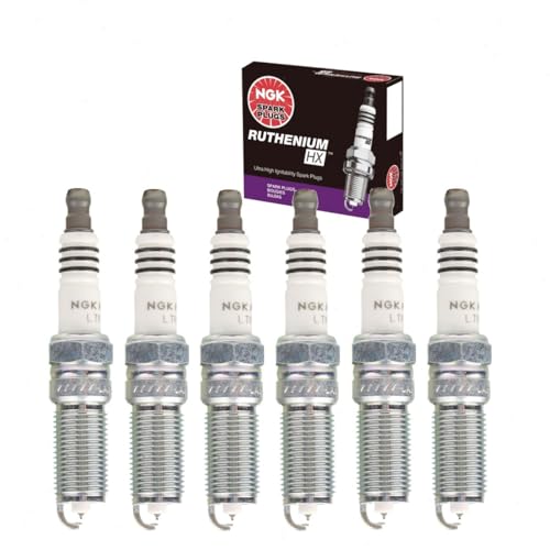 6 pc NGK Ruthenium HX Spark Plugs compatible with Ford