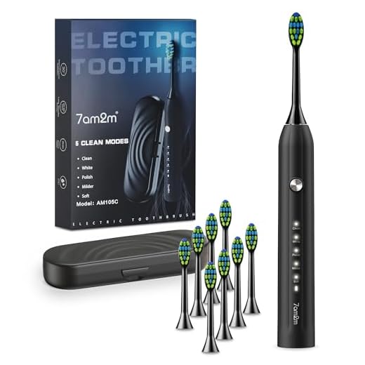 7AM2M Sonic Electric Toothbrush, Soft Toothbrushes for Adults and Kids with 6 Brush Heads, One Charge Use for 90 Days, 5 Modes with 2 Minutes Build in Smart Timer, Rechargeable Toothbrushes