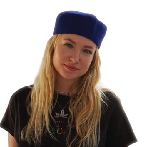 Kufi bleu électrique en laine anti-irritation, bonnet docker homme fait main