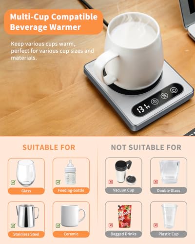 image for Maestri House Coffee Mug Warmer with 4 Temp Settings & 1-12 Hour Timer