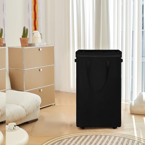 DOKEHOM 90L X-Large Laundry Basket with Removable Wash Bag on Wheels, Collapsible Rolling Laundry Hamper, Foldable Clothes Organizer, Folding Washing Bin (Black) by DOKEHOM - Image 9