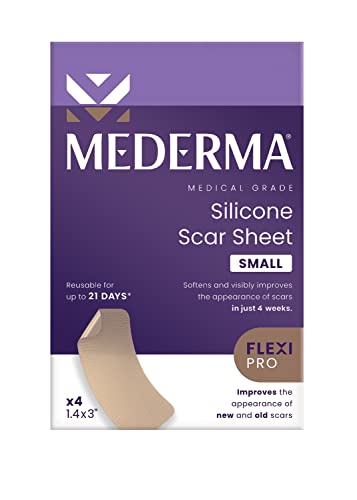 Mederma Medical Grade Silicone Small Scar Sheets 1.4X3 Inches (4 Count), For Injury, Burn And Surgery Scars #TOP1