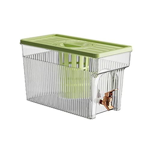 Fridge Water Dispenser, Fridge Drink Dispenser 3L Large Capacity Cold Kettle with Faucet with Filter and Water Injection Port Drink Dispenser For Fridge For Iced Tea, Lemonade, (Green)