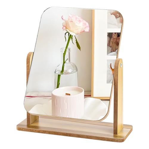 Encuryna Standspiegel Klein, Stehend Holz Beauty Kosmetikspiegel,...