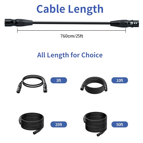 SMALL-EYE DMX Cables 25 ft 4 Pack - 5 Pin Male to Female, 4-Core Shielded DMX512 Stage Lighting Cable (25') by SMALL-EYE - Image 6