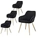 EUGAD Set di 4 Poltroncine per Soggiorno Sedia da Sala Pranzo con Braccioli Poltrona Moderna in Velluto per Cameretta Cucina Gambe in Metallo Nero 0626BY-4