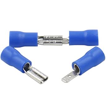 80 Stück Flachsteckhülsen 6,3mm - KEWUF Kabelverbinder Rot & Blau Für Auto & Elektrik