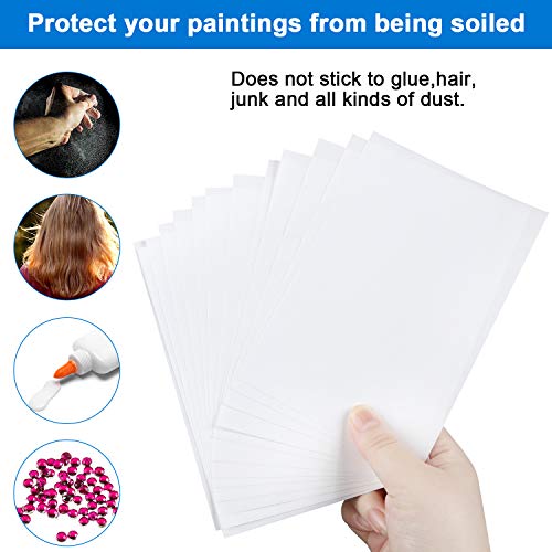 50 Pieces 5D Diamond Painting Release Paper Non-Stick Silicone Release Paper Cover Replacement For Full And Partial Drills Diamond Painting Accessories Gift, 15 X 10 Cm/ 5.9 X 3.9 Inches #TOP3