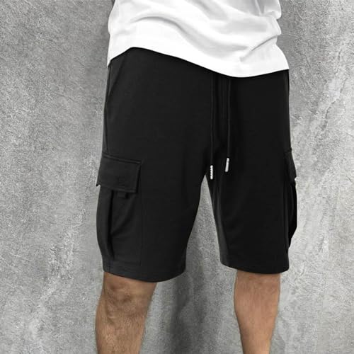 Men's Long Cargo Shorts Casual Below Knee Capri Shorts Relaxed Fit Bermuda Pants with Pockets3