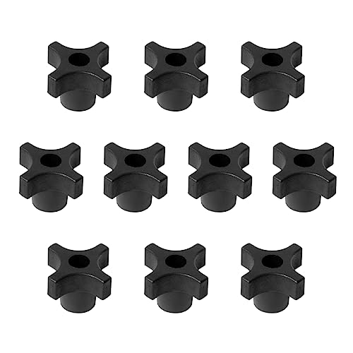 Image of POWERTEC 10 Pack 5 /16 inch-18 4 Point Knobs, Threaded Clamping Knobs for T Track & Table Saw Accessories, Featherboard, Woodworking Jigs on Miter Saw, Router Table, Drill Press (QNB3003-P2)