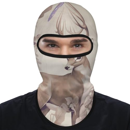 Balaclava Face Mask for Men Women Deer Birds with Flowers Full Mask for Outdoor Sport Cycling Fishing Cap miniatura 1