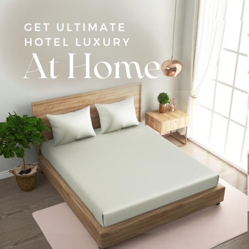 Image of NAKSH 210 TC Plain King Size Bedsheet Cotton Elastic Fitted 78 x 72, White | Ideal for Hospital, Hotel, Spa, & Home Use