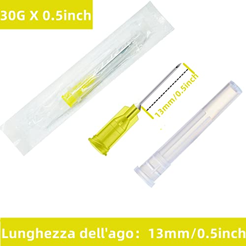 Image of 100Pack 30Ga 1 /2 Inch Sterile Disposable Injection Needle with Cap for Scientific and Industrial Lab Dispensing Needl Accessories (30Ga) (Pack of 3)
