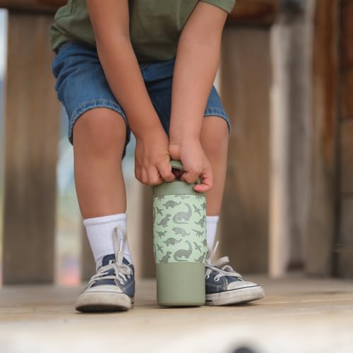 Image of HydroJug Sport 14 oz Insulated Kids Water Bottle with Straw, Dinosaur