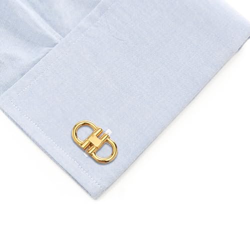 LeCalla 925 Sterling Silver Men's Cufflink | Silver Cufflinks For Men Jewelry | 14K Gold-Plated Cufflinks Business Wedding Shirt Accessories Gift for Son, Father, Husband3