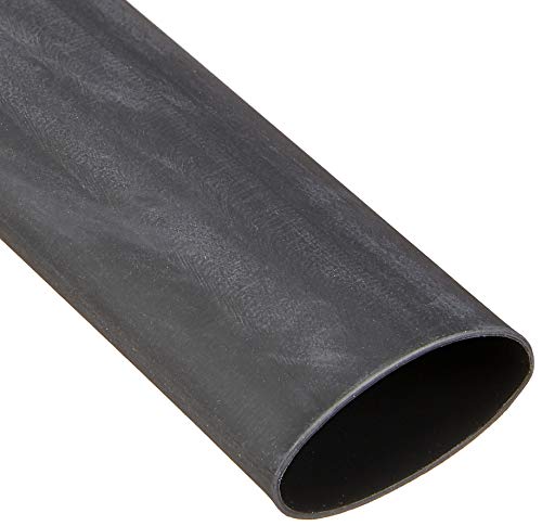 Double Wall Adhesive Lined Marine Grade Heat Polyolefin Shrink Tubing A81473-1" ID - Black - 6 Inches - 6 Pack