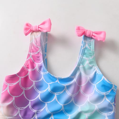 Image of DXTON Girls Summer Swimsuit Beach Sport One Pieces Ruffled Tankini Cartoon Bathing Suit Swimwear