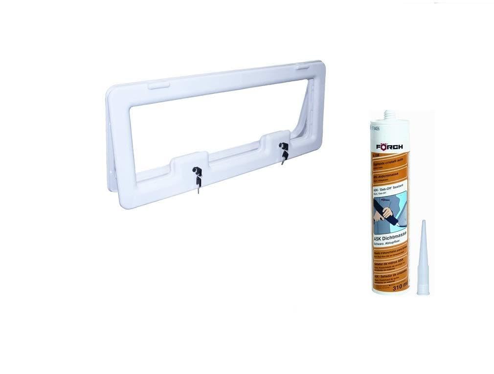 Serviceklappe Crusader Athos 800-800 x 300 mm - Creme inkl. Förch Scheibendichtmasse