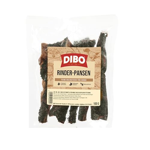 DIBO Rinderpansen, 100g-Beutel, der kleine Naturkau-Snack oder Leckerli für Zwischendurch, Hundefutter, Qualitätskauartikel ohne Chemie von DIBO