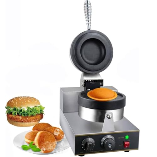 ZHLINGQ 1300W Commercial Electric Burger Waffle Make, UFO Burger Maker, Nonstick Burger Waffle Maker for Hamburger, Dorayaki, Panini, Temp Scope 50-300℃, Household or Commercial