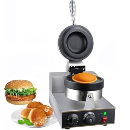 KUOYTT 1300 W kommerzieller elektrischer Burger-Waffelmaker, Burgermaker, antihaftbeschichteter Burger-Waffelmaker für Hamburger, Dorayaki, Panini, Temperaturbereich 50–300 °C, für den Ha
