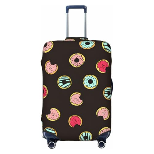 Doodle Donuts Travel Luggage Cover Suitcase Protector Bag,Dust-Proof Fits 18-32 Inch Luggage,Baggage Covers For Kid And Adult,Small