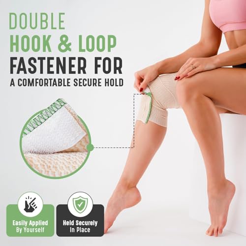 GT Premium Elastic Bandage Wrap (6" 2 Pack) - Hook & Loop Fasteners at Both Ends - Latex Free Hypoallergenic Compression Roll - Reusable Bandages for Waist, Legs, Elbow & Knee Wrap