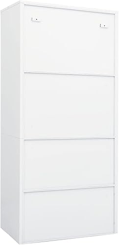 Miniatura 5 de Bopdu Armario, organizador de almacenamiento de ropa de dormitorio con 2 estantes + 2 cerraduras, 31.5 x 19.7 x 70.9 pulgadas, acero para colgar