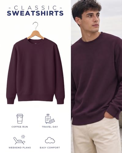 Image of Nobero Sweatshirts for Man Stylish | 280 GSM Rich Cotton Fleece Solid Regular Fit Full Sleeve Sweatshirt for Men | Stylish Casual Wear Winter Crew Neck Sweatshirt for Men