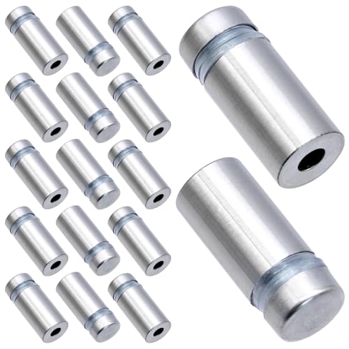 20 fijaciones de separación en acero inoxidable, distanciadores con tornillos para placas de vidrio acrílico y espejo, montaje en pared con efecto flotante