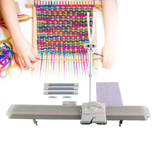 DJCDDM Knitting Machine Needle Pusher, Sweater Machine, Knitting Instrument Knitting, Knitting Kits, 0.65cm/0.26in Mid Gauge,Easy to Carry, Knitting Kits, with Accessories Tool Set