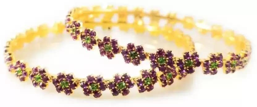 AFJ GOLD Copper Gold Plated & Jasper Bangles Set for Women & Girls (Yellow) (B07KN2N2HZ) Amazon Price History, Amazon Price Tracker