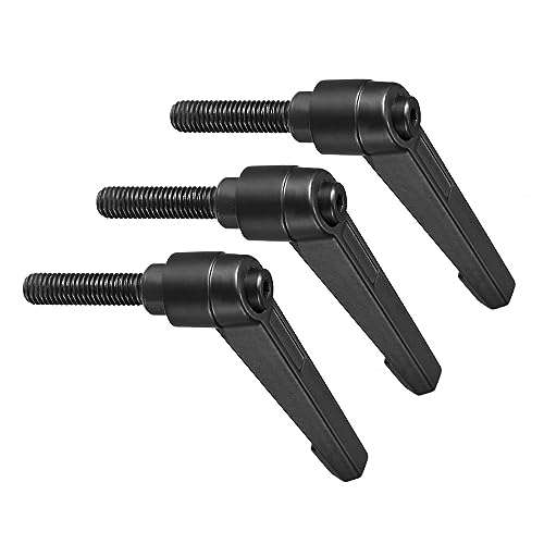 Image of Clamping Lever Handles, M8 x 32mm Male Thread, Adjustable Quick Release Locking Rotating Bolt Knobs Black - (Applications: for Lathe Machinery), 3-Pieces