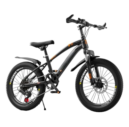 TVT 子供用自転車、超軽量高炭素鋼フレーム/調整可能/ダブルディスクブレーキ、18-20-22インチ一体型ホイール、男の子、女の子、小学生、中学生、街乗り、通勤 (18インチ (身長115-135cmに適しています),ブラック + 変速 + スポークホイ