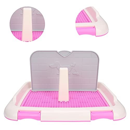 KIMISS Hundetoilette Indoor, Katzentöpfchen Zaun Welpentoilette Hundeklo Hundetoilette Valptoalett Indoor Puppy Training Hundetöpfchen Tablett Geplantes Urinieren TablettBlau (Rosa)