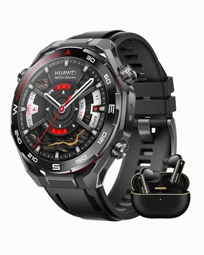 HUAWEI Watch Ultimate 2 Negro + FreeBuds 4 Negro, GPS Smartwatch, Metal Líquido a Base de Circonio, Buceo de hasta 150 Metros, Comunicación Subacuática Basada en Sónar, Monitoreo Preciso de Salud