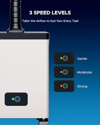 OMTech XF-180 Fume Extractor with 3 Stage Air Filter, Wheeled Smoke Absorber and Purifier, 80W Air Purifier for Laser Cutters Engravers Soldering Stations CNC Machines Welding Tools and More