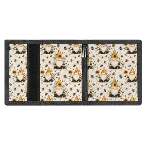 Bees And Dwarfs Print Wallet for Men, 8 Credit Card Holder Slim Minimalist Front Pocket Small Mens Bifold Wallets3