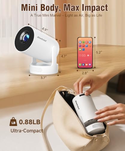Image of Mini Projector with Wifi and Bluetooth, Portable 4K Support Smart Proyector